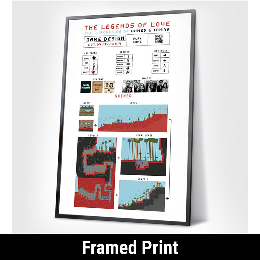 Legends of Love Framed Print White
